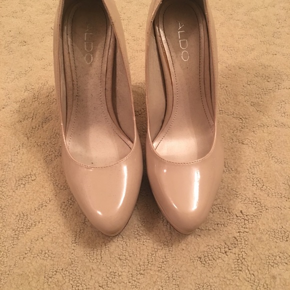 Womens Shoes ELLE for KOHL'S Beige Nude Patent Platform Heel 7.5M Elyalenanude | eBay